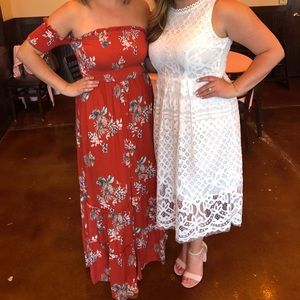 Floral rust dress- size small